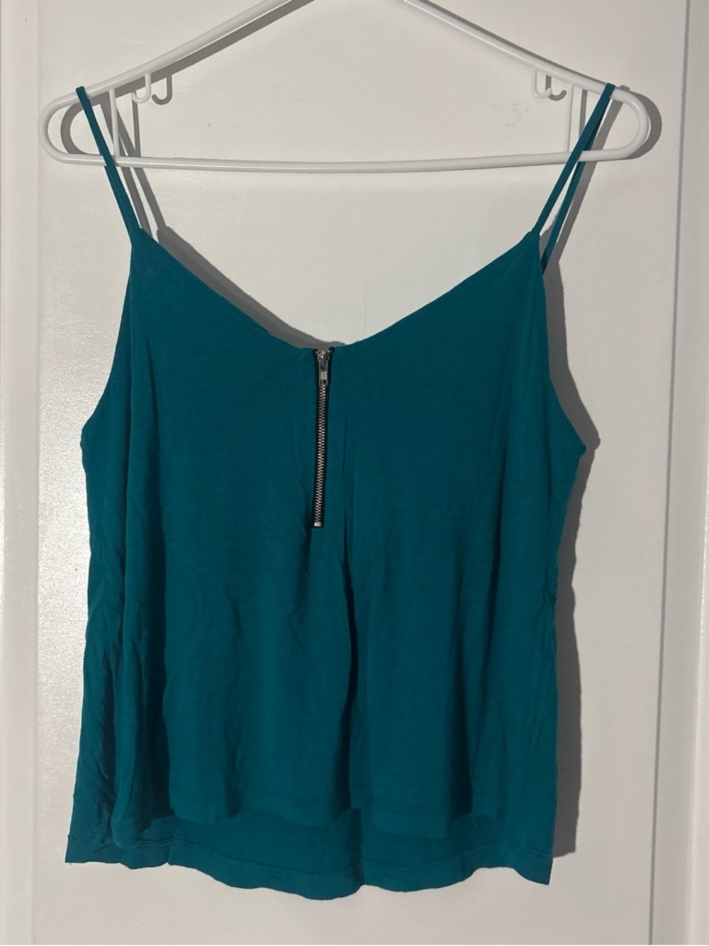 Forever 21 Teal Zip-Front Spaghetti Strap Camisole